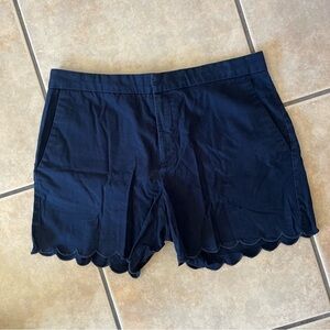 Banana Republic | navy blue trouser shorts scalloped hem